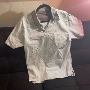 Docker’s Mens Rib Collar Polo Shirt (Striped, Size Small)